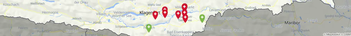Kartenansicht für Apotheken-Notdienste in der Nähe von Eisenkappel-Vellach (Völkermarkt, Kärnten)